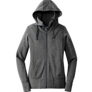 New Era Black Heather Fleece Full Zip Hoodie